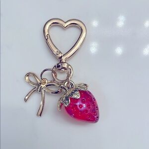 NWOT Gold Strawberry with Bow Bag Charm or Keychain